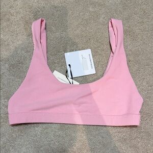 Beach Riot Pink Ribbed bikini top